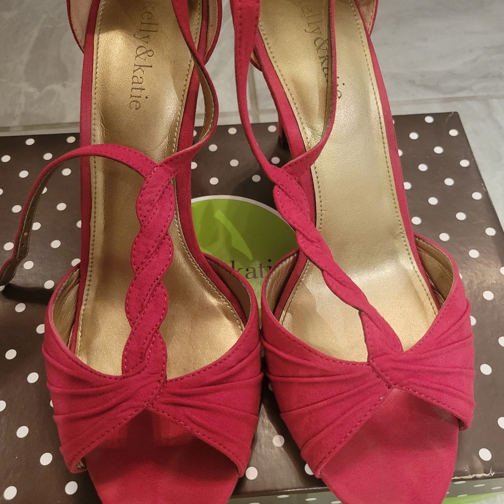 Kelly & Katie Women's Magenta high heel sandals in color magenta size 10 - Picture 11 of 11